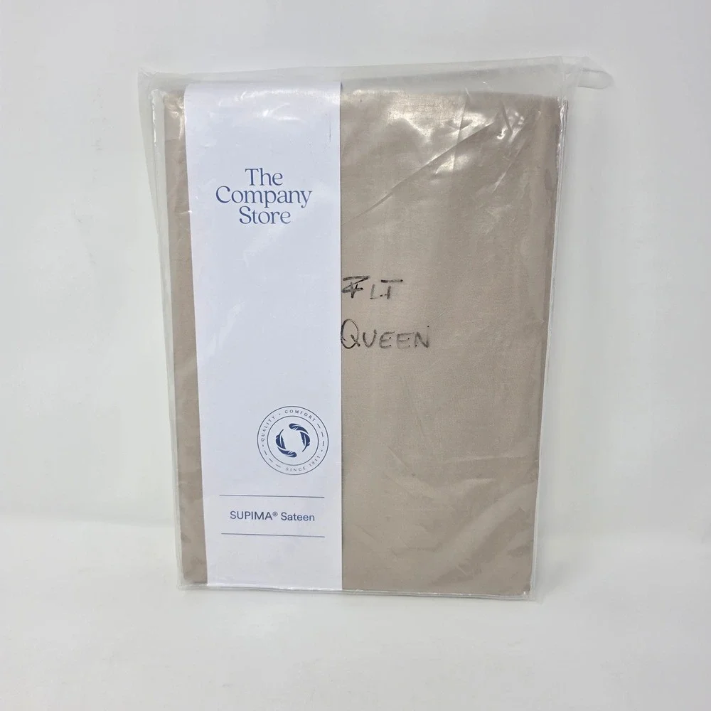 The Company Store Legends Hotel Supima Cotton Sateen Flat Sheet Queen Birch